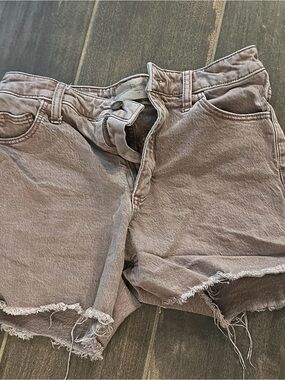 Target Women’s Taupe Frayed Hem Denim Shorts